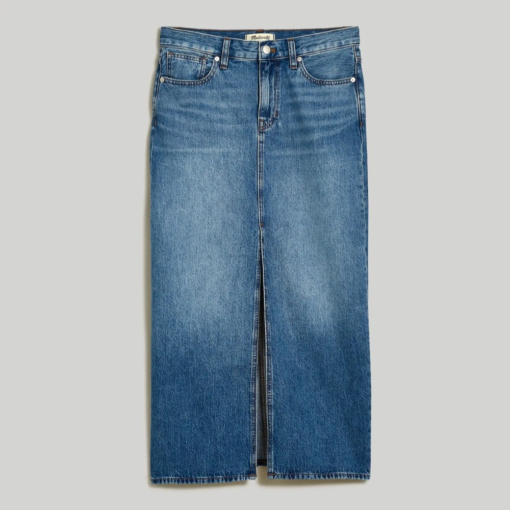 Madewell – Denim Mid-Rise Maxi Skirt in Pratt Wash